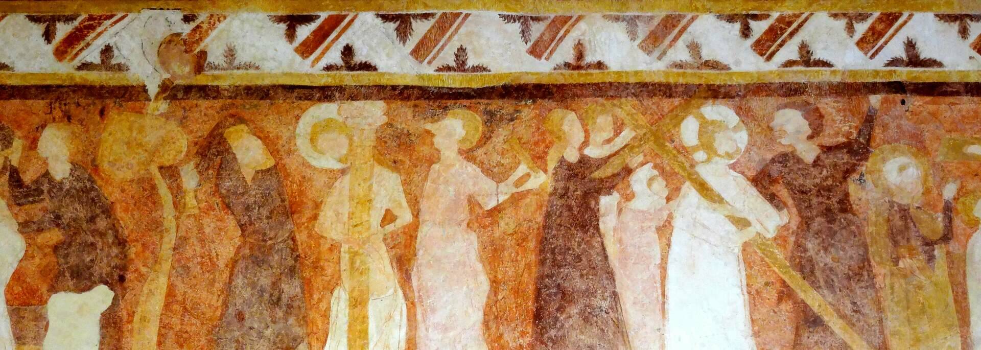 Peinture murale à l'ocre - Église Saint Rémi de Ponchon