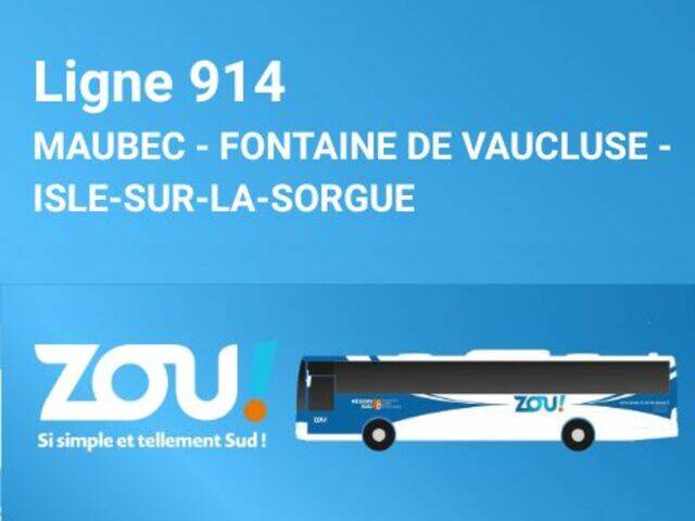 LIGNE DE BUS N°914 | MAUBEC - FONTAINE DE VAUCLUSE - ISLE-SUR-LA-SORGUE