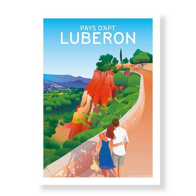 Affiche Vintage visuel Sentier des Ocres de Roussillon