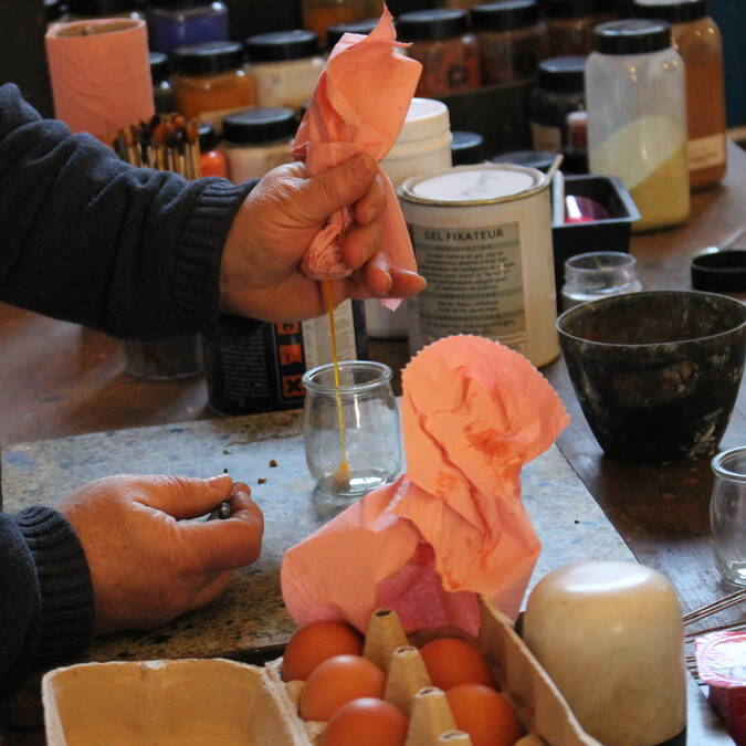 peinture | oeufs | ocre | pigments