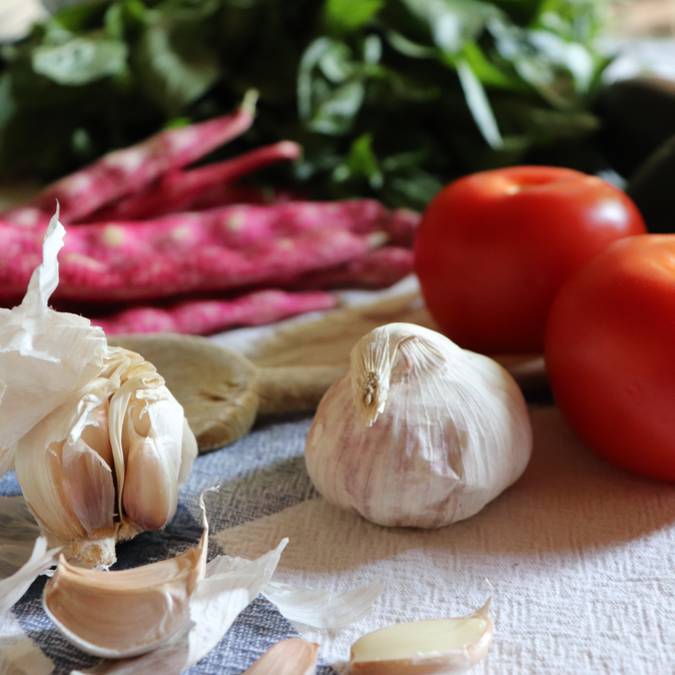 Légumes | Tomates | Ail | Haricots coco rouges 