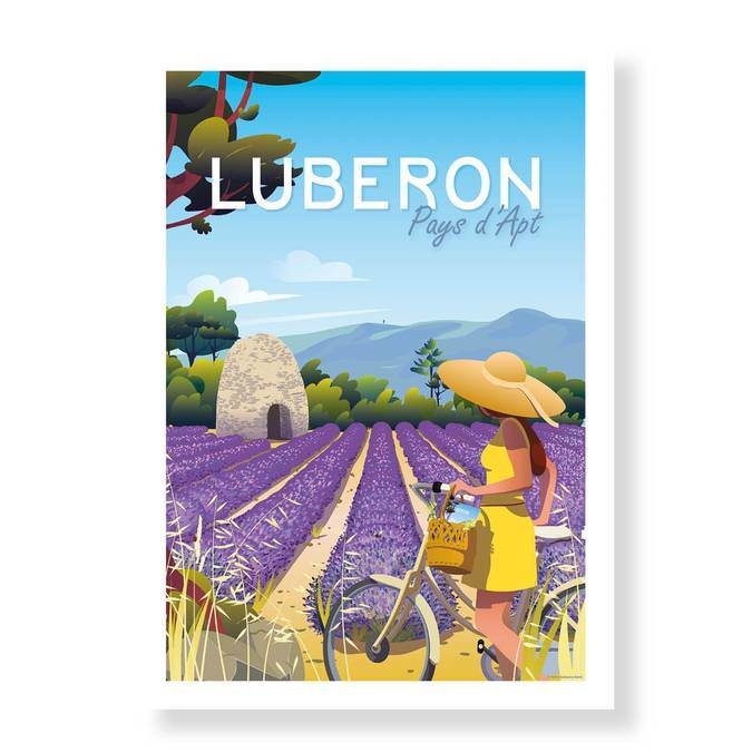 Affiche vintage du Luberon - Lavande