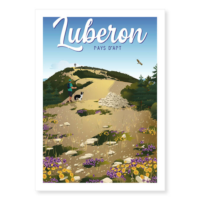 Affiche vintage du Luberon - Mourre Nègre